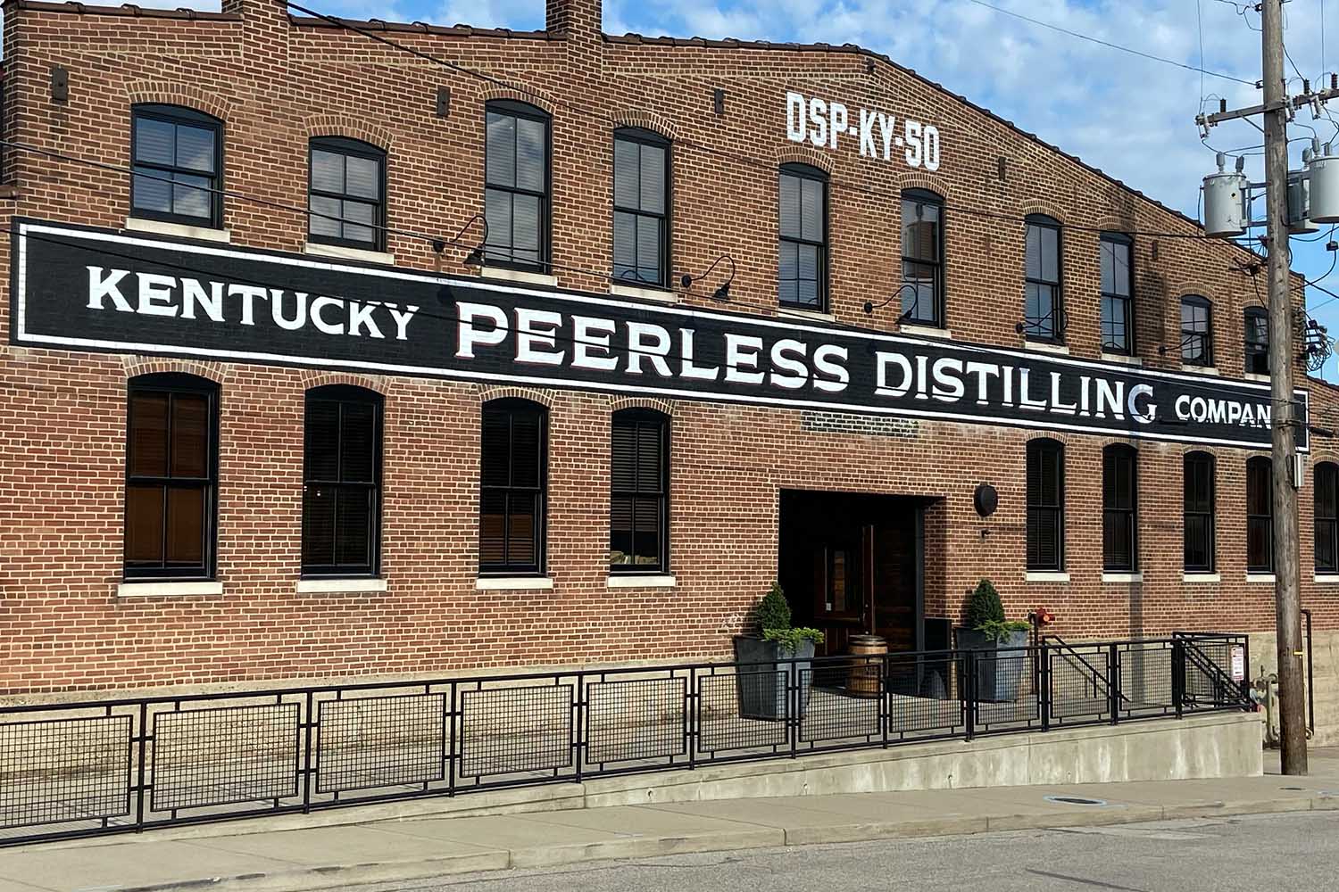 Outside the Peerless distillery in Louisville, KY
