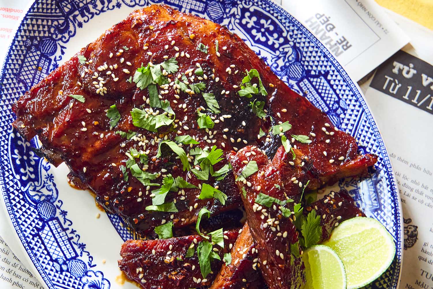 Pork Ribs Glazed with Roasted Nước Mắm Sauce