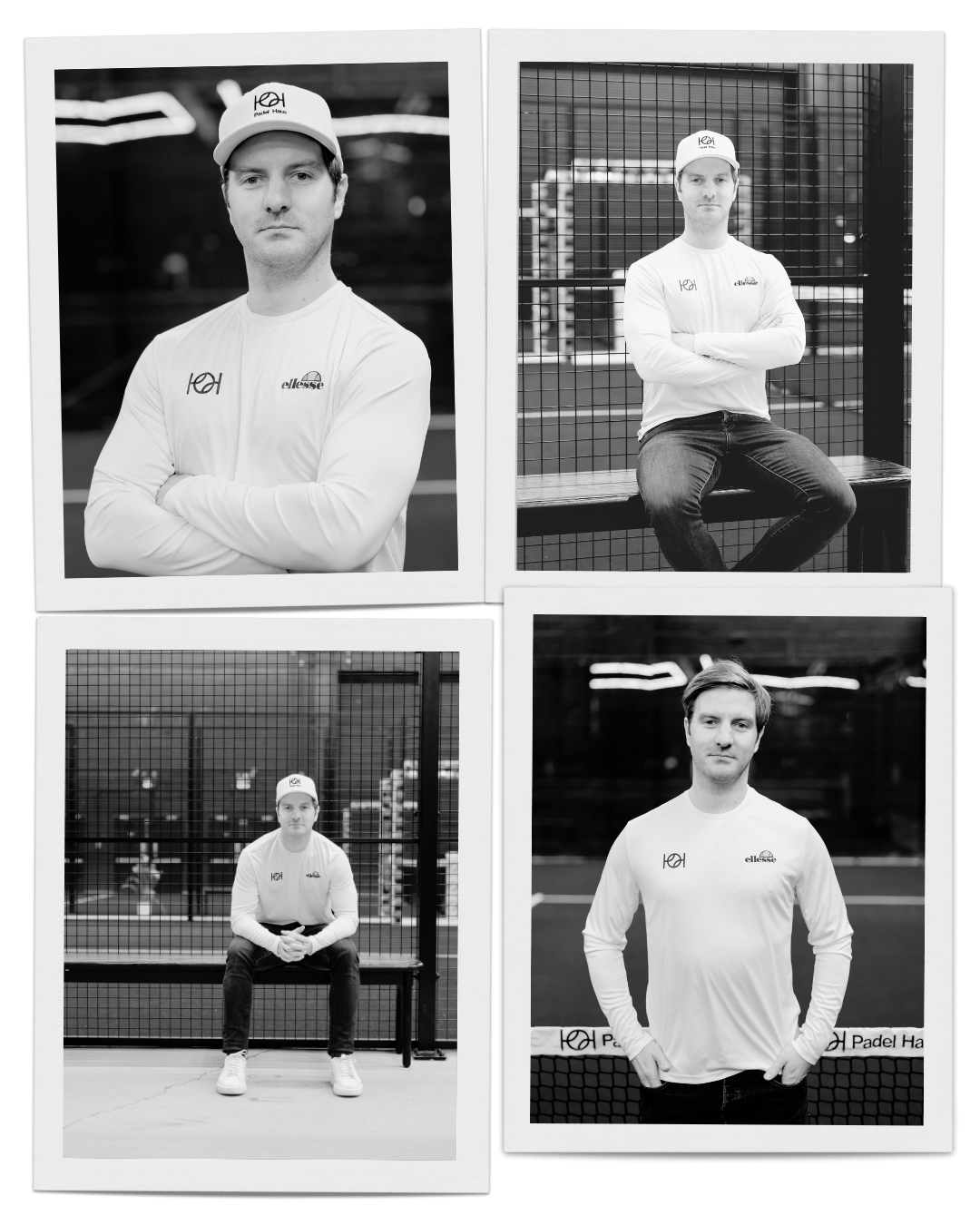 Four profile images of Santiago Gomez, black and white.