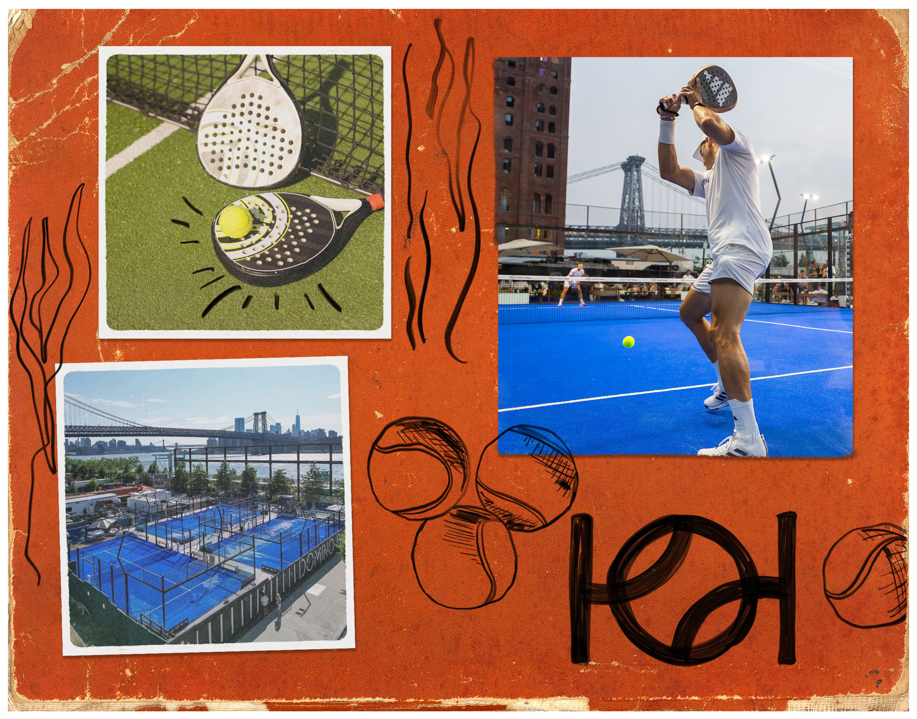A collage of padel images.