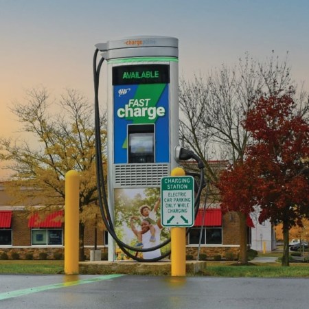 Chargepoint station with AAA signage