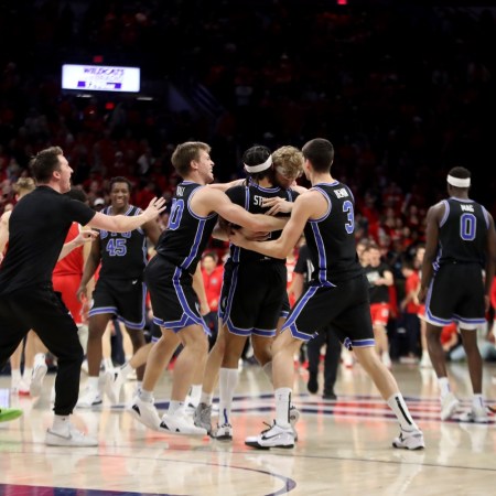 BYU players celebrating