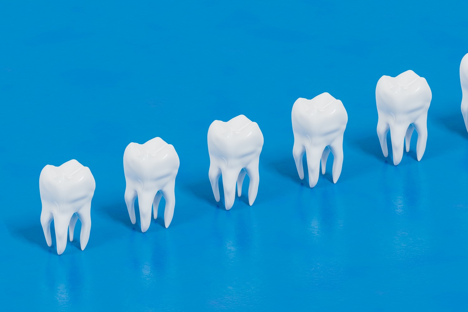 Teeth on a blue background