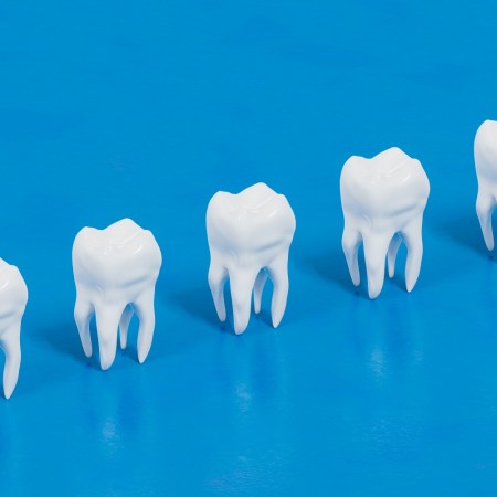 Teeth on a blue background