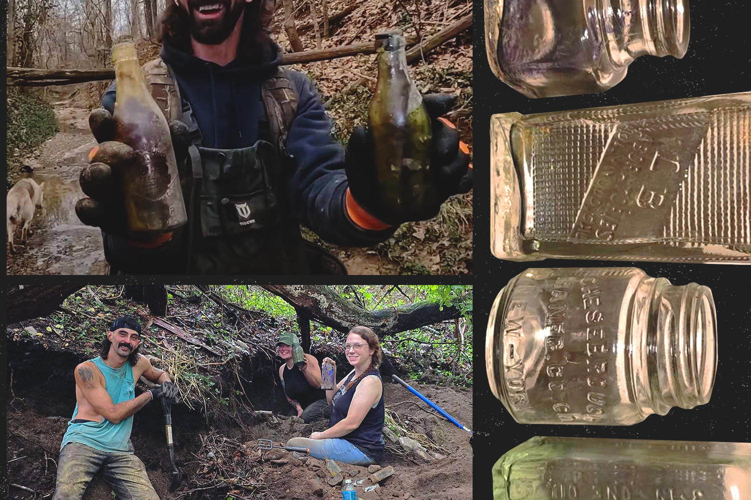 Matthew Franklin and friends, collecting old bottles