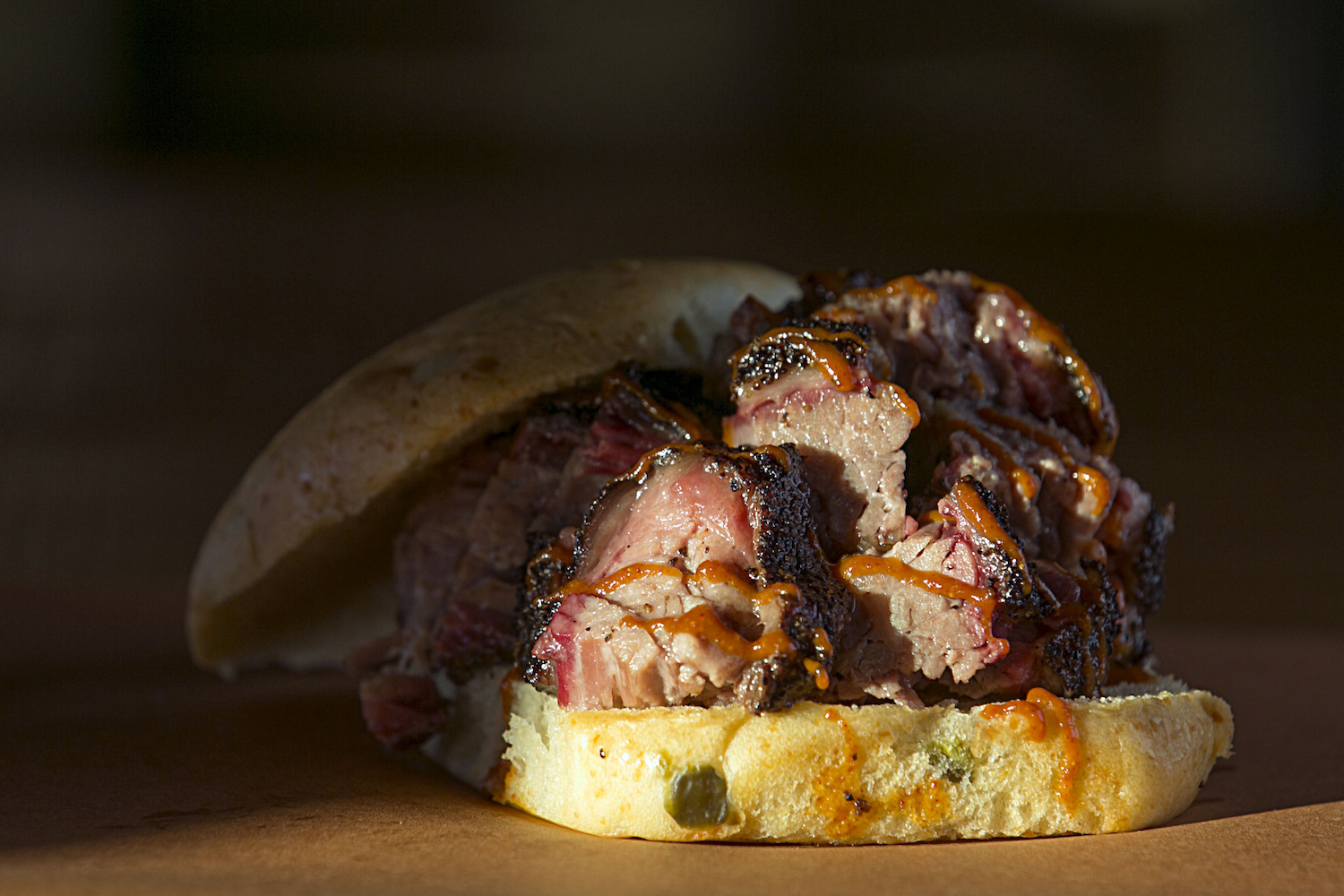 The prime brisket sandwich at Pinkerton's Barbecue in Houston