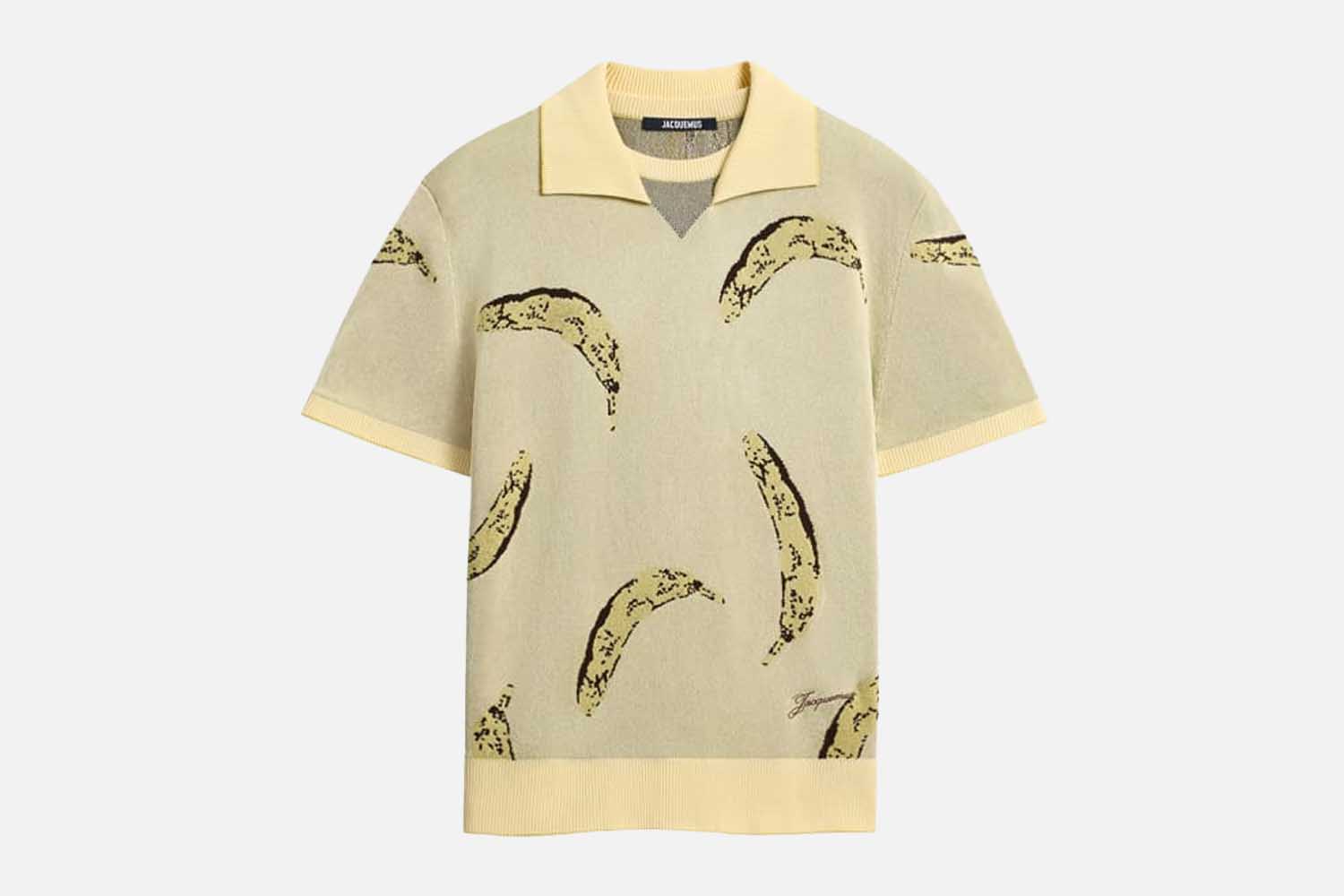 Jacquemus Men’s Marino Banana Jacquard Polo Shirt