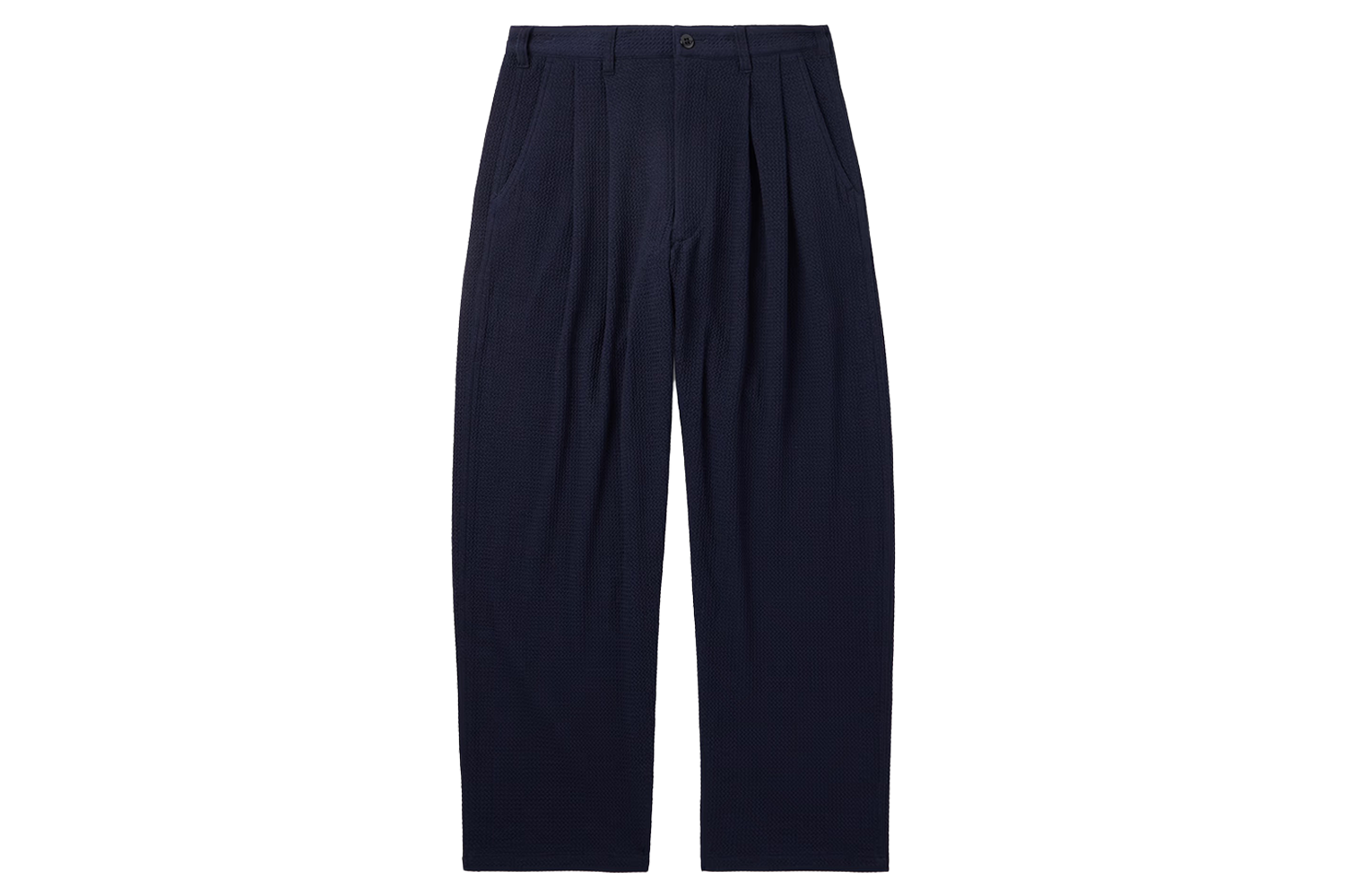 Monitaly Easy Tapered Pleated Textured-Woven Trousers