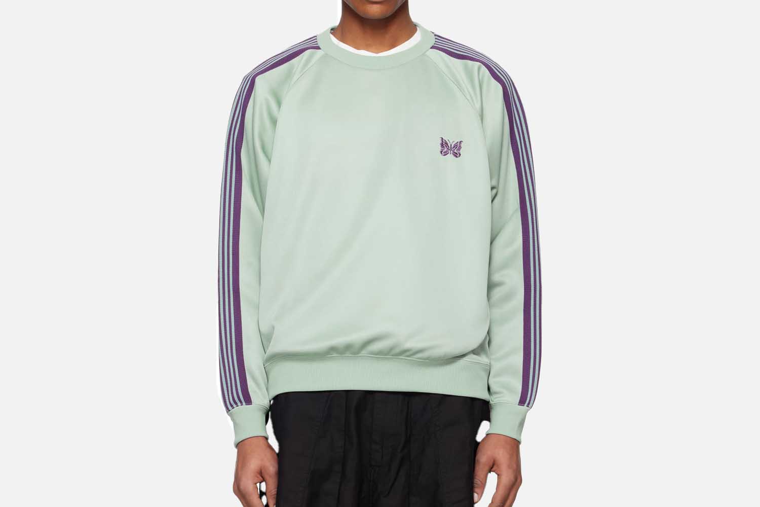 Needles Green Track Crew Neck Sweatshirt