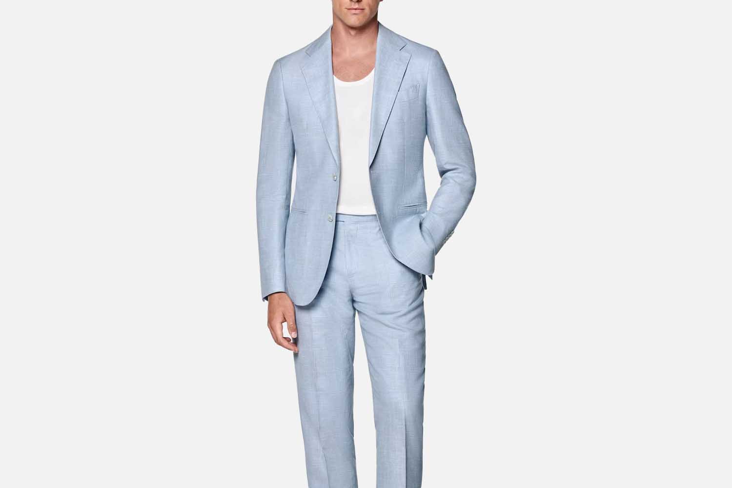 SuitSupply Light Blue Tailored Fit Havana Suit
