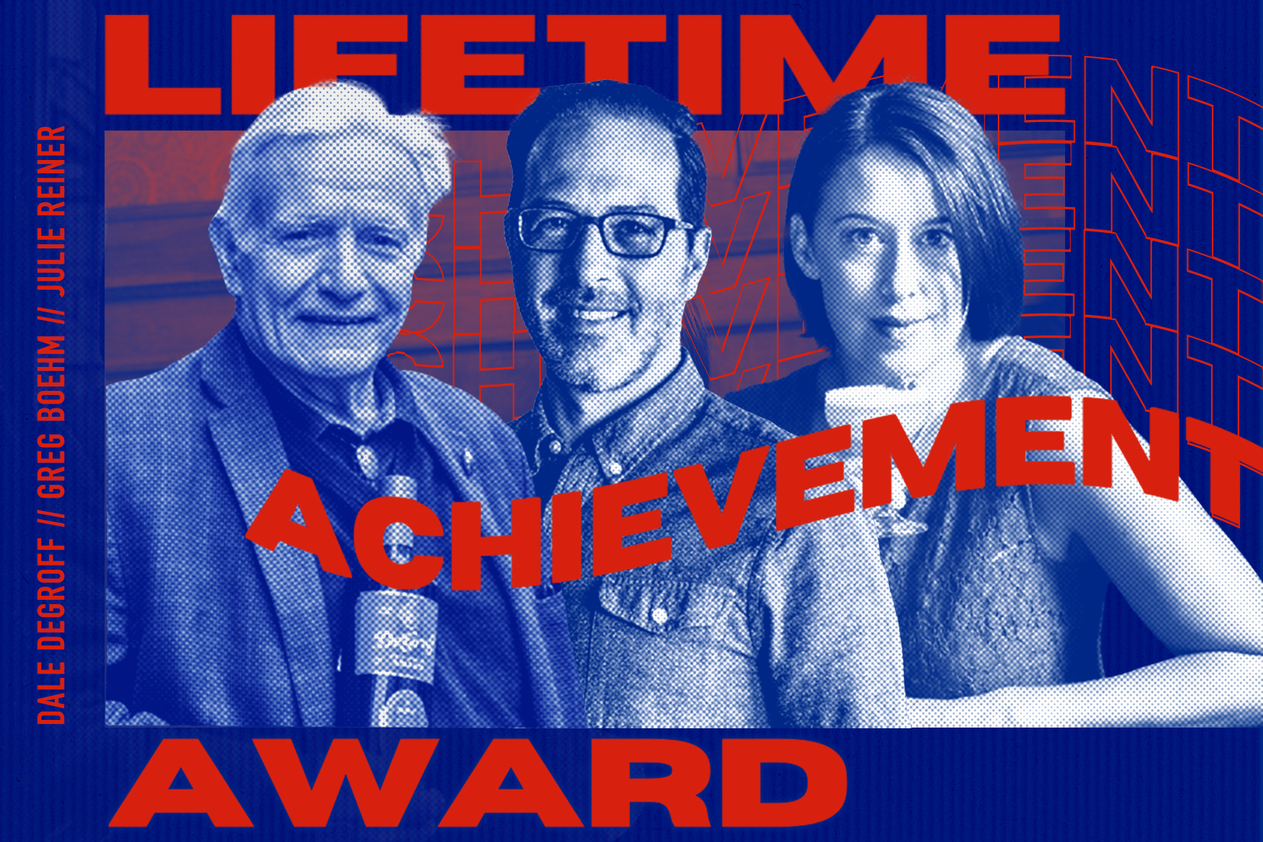Dale DeGroff, Greg Boehm, Julie Reiner, winners of The Spill Award for Lifetime Achievement