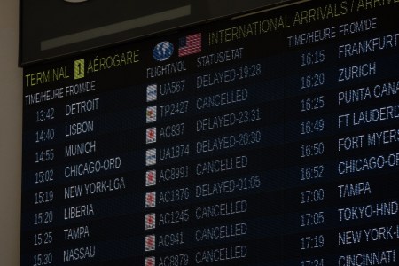 A list of canceled flights