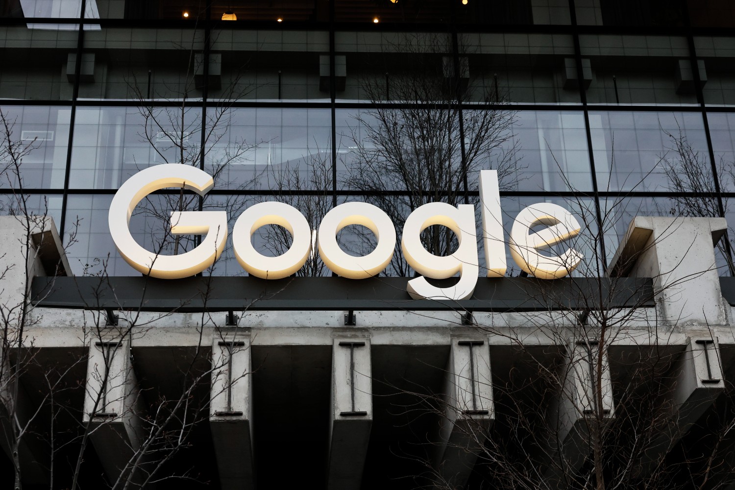 Google signage on building