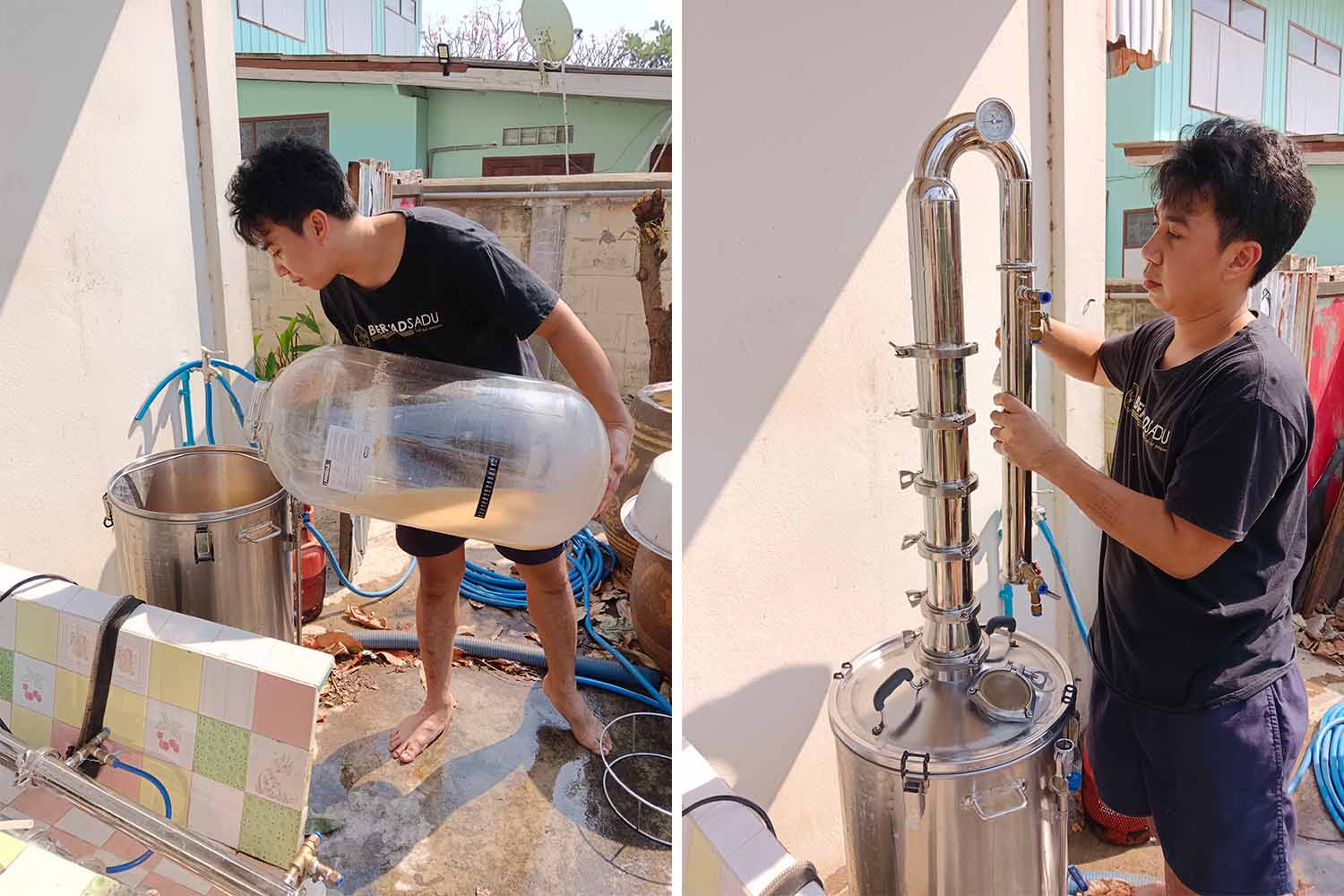 Some local Lao Khao distillation