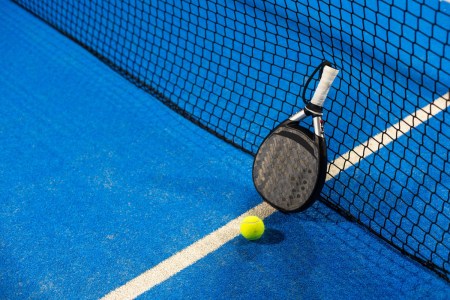 Padel gear on a court