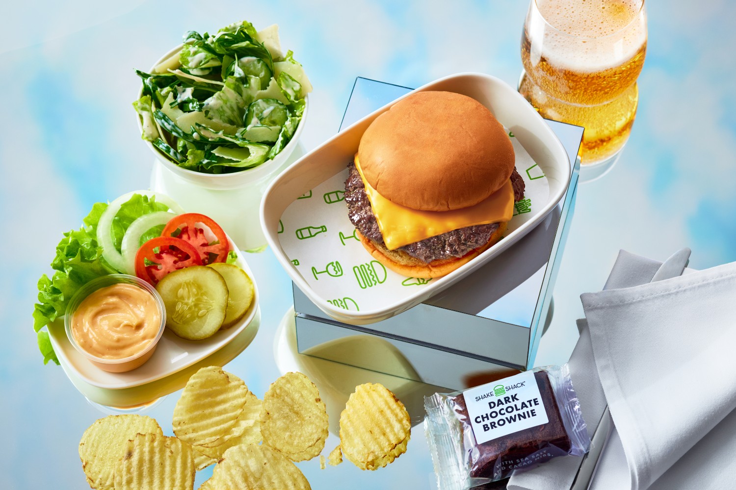 Shake Shack burger and sides