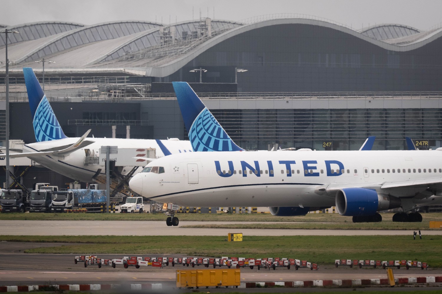 United Airlines planes on the tarmac