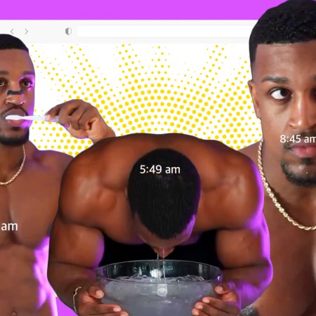 Screenshots of Ashton Hall in his viral morning routine video