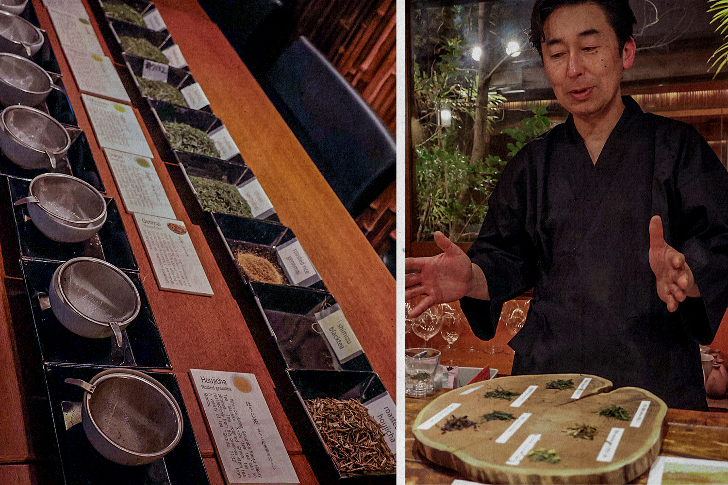 Yasuhisa Iwazaki leading a tea blending