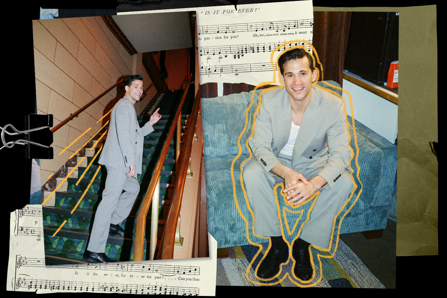 Dez Duron in the Broadway theater and his dressing room where "Maybe Happy Ending" is playing