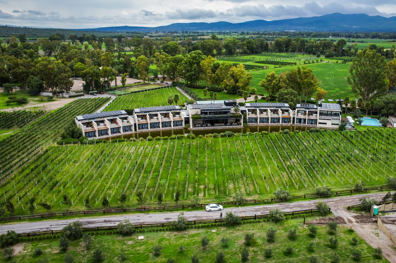 An aerial view of San Francisco Vineyards in San Miguel de Allende