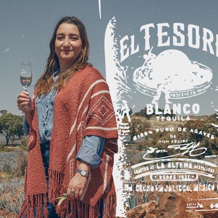 Jenny Camarena in the agave fields next to El Tesoro