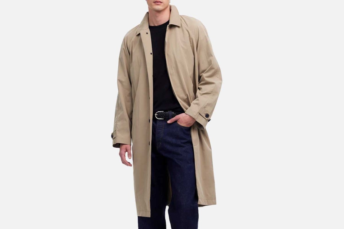 Madewell Raglan-Sleeve Trench Coat in Italian Twill
