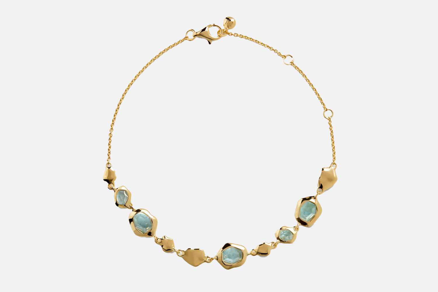 Monica Vinader Odyssey Gemstone Pebbled Chain Bracelet