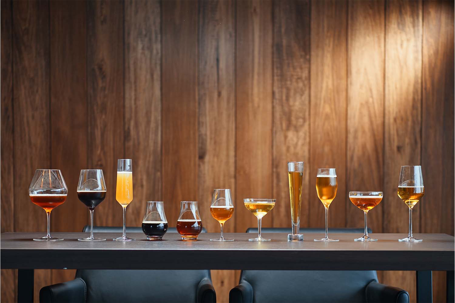 Some of the glassware used at Moody Tongue