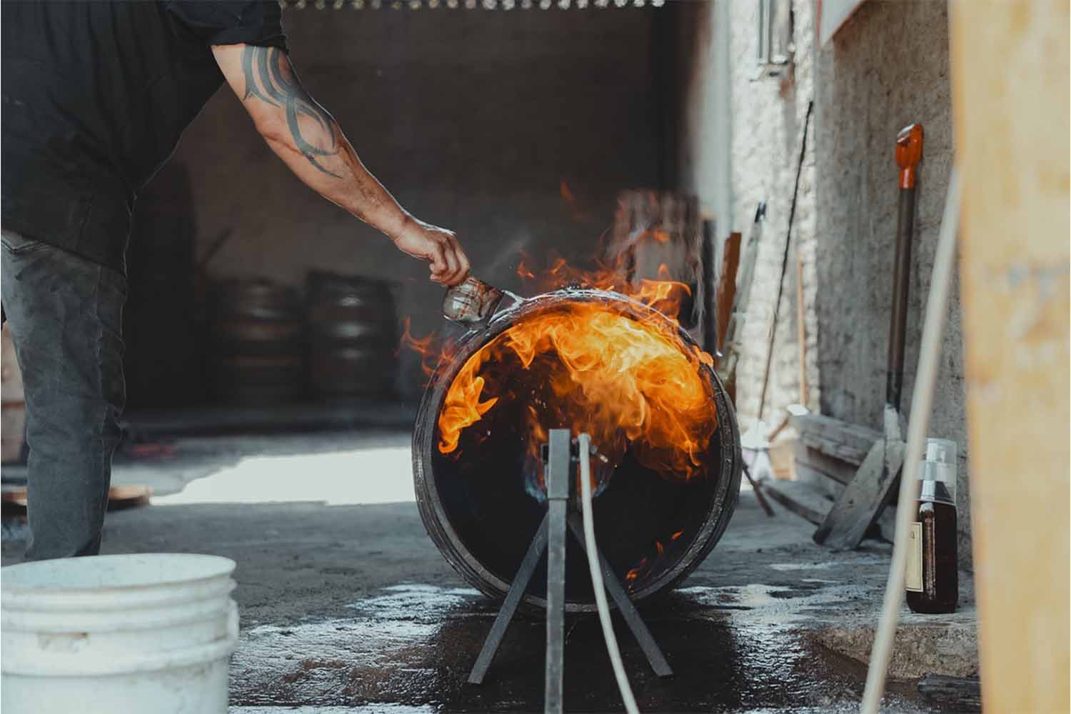 Barrel charring at Cazcanes
