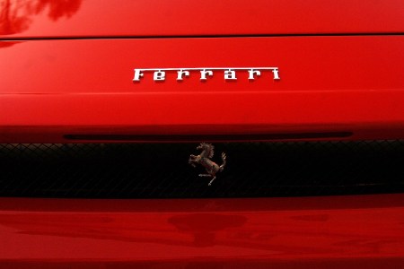 Ferrari logo on car hood