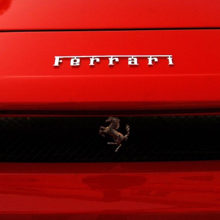 Ferrari logo on car hood