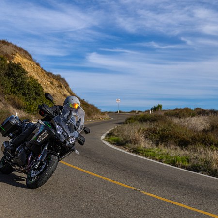 Basem Wasef riding the new Kawasaki Versys 1100 on a trip across the border into Mexico and back