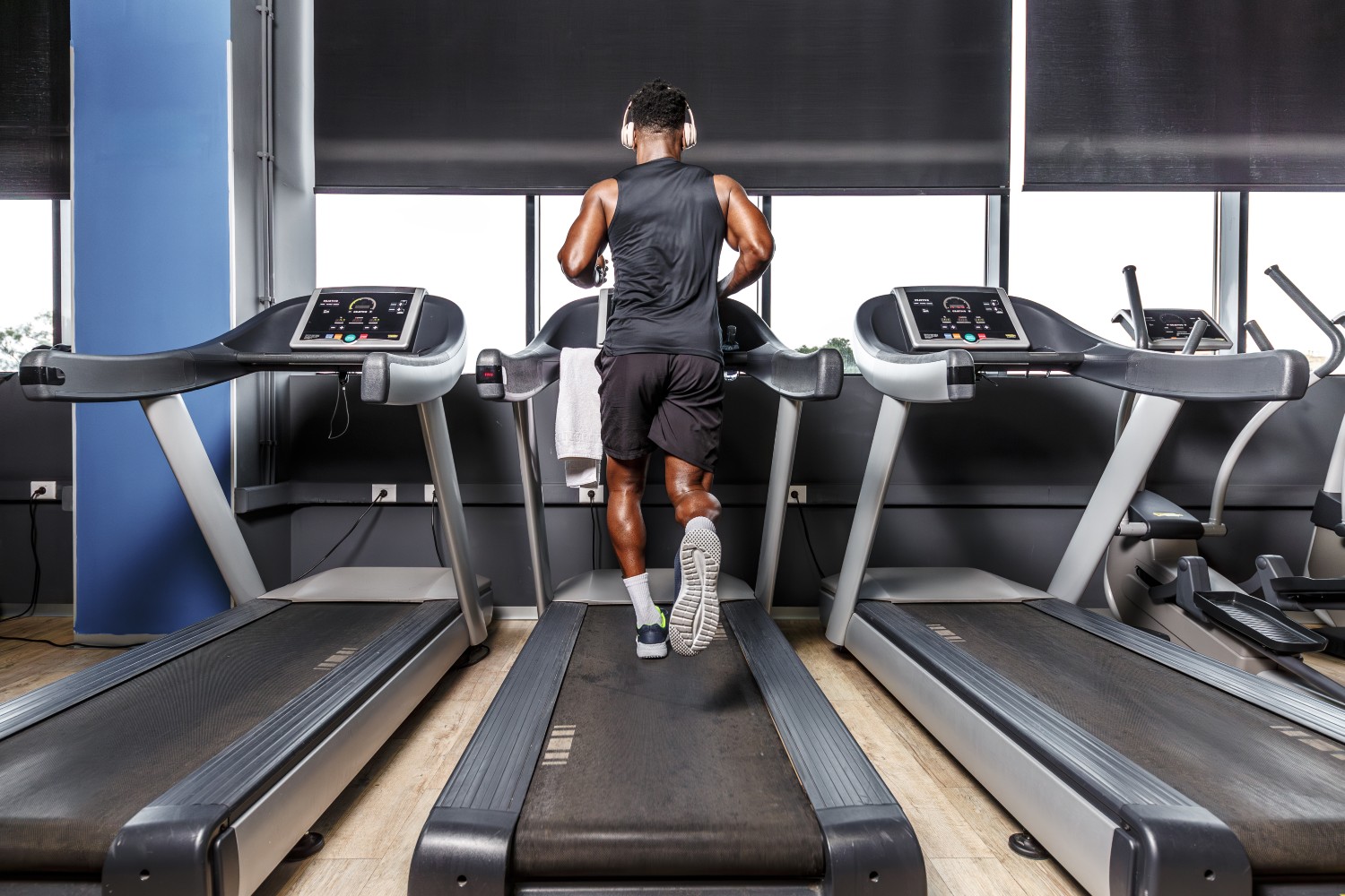 Man exercising on treadmill