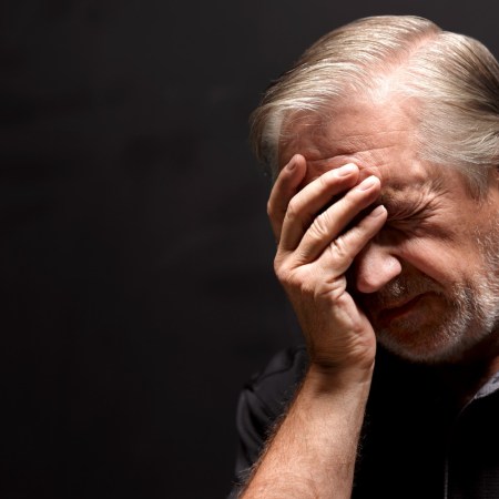 Older man looking frustrated