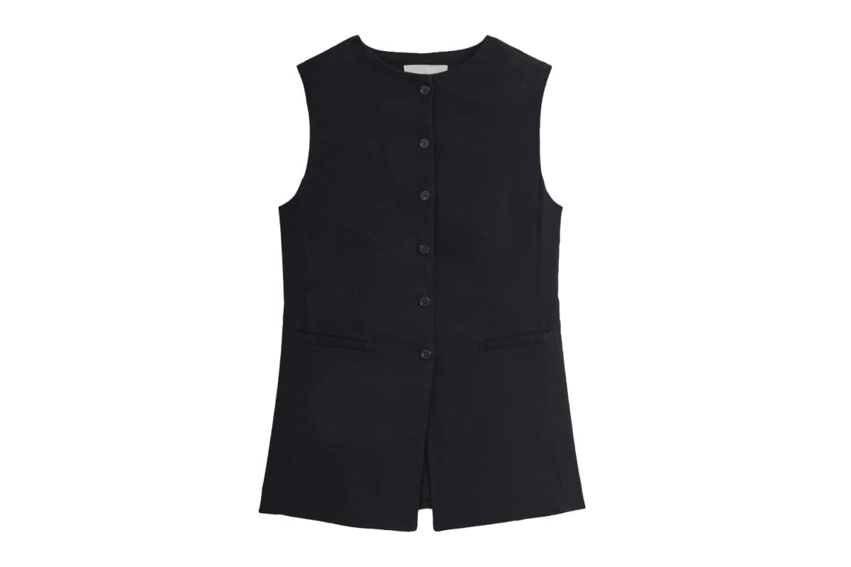 Everlane Long Vest in Stretch Linen