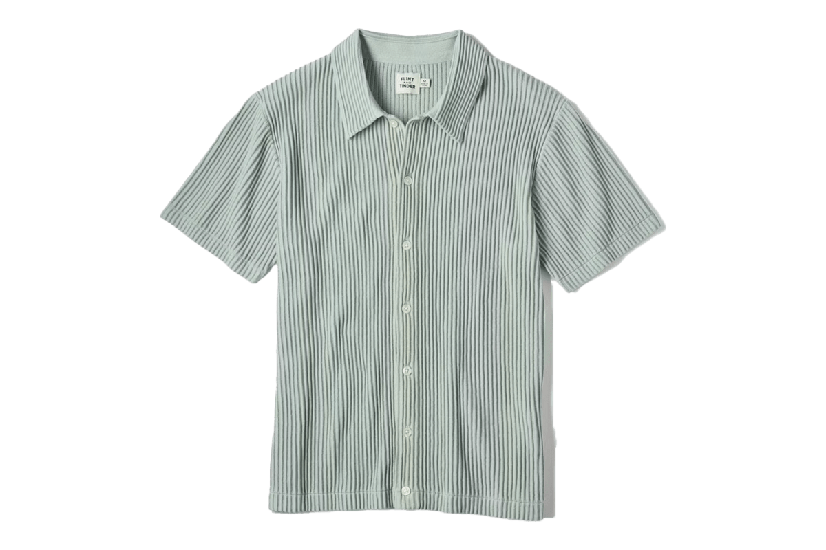 Flint and Tinder Ribbed Button-Up Sweater Polo