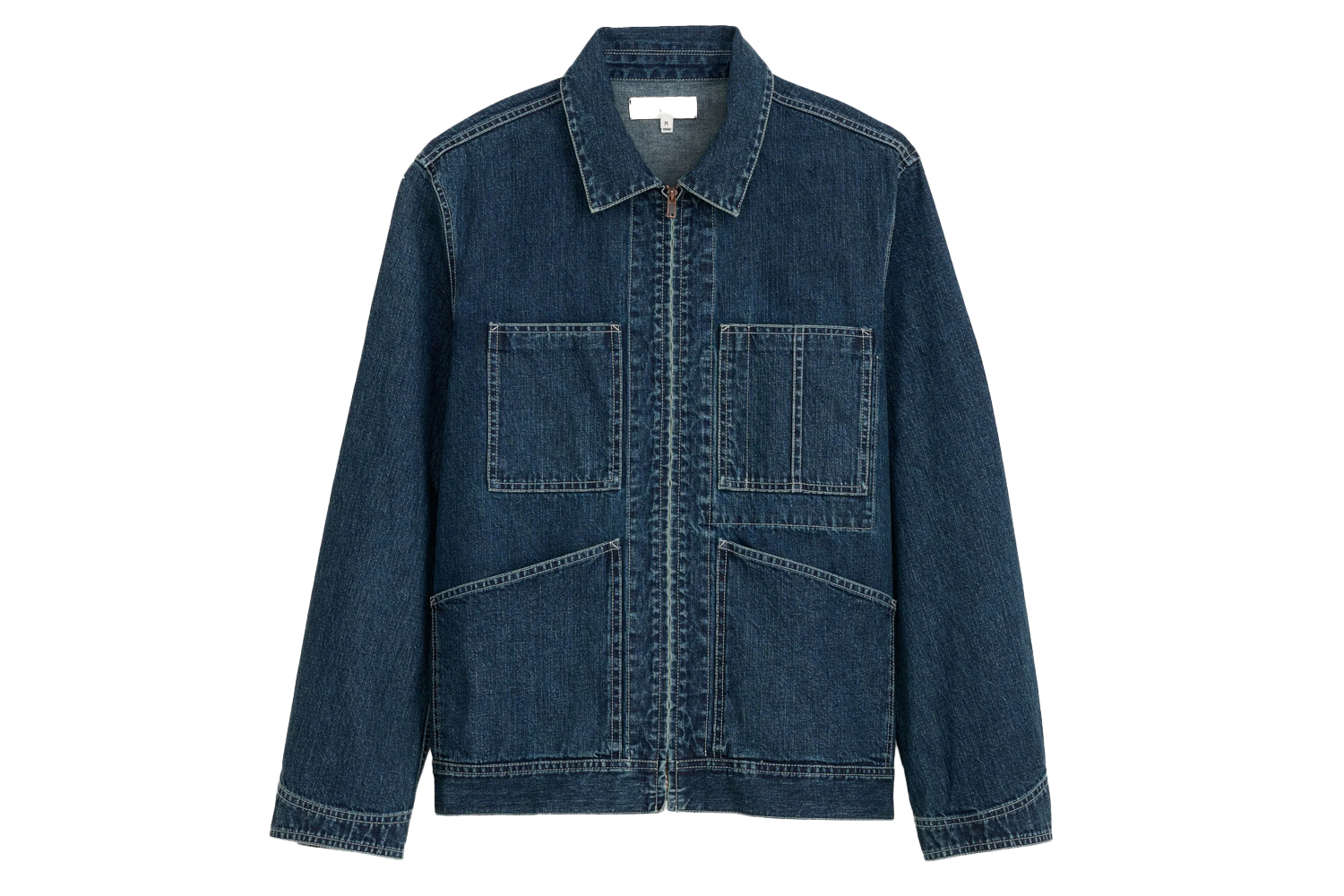 Zip Work Jacket in Lightweight Japanese Denim