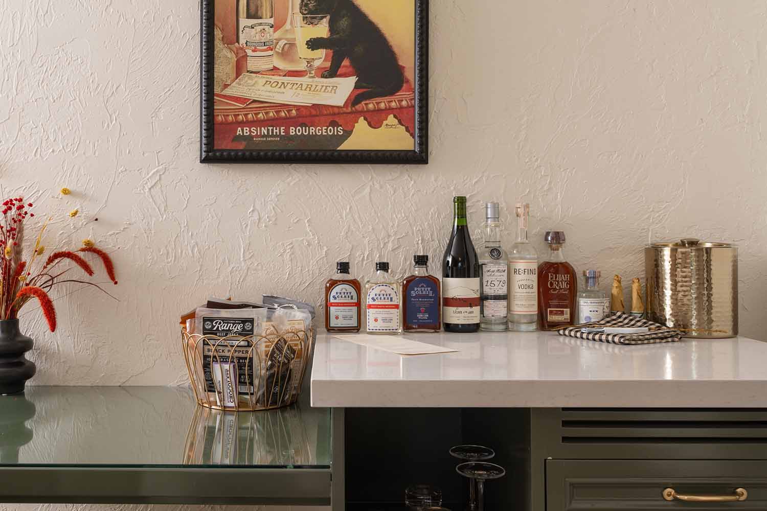 The room minibar at Petit Soleil