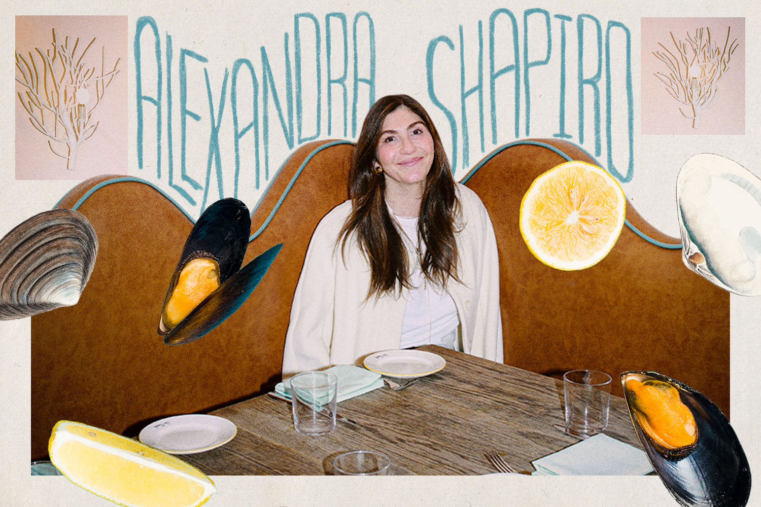 Alexandra Shapiro, who comes from a family of restaurateurs, sitting in a booth at Flex Mussels on the Upper East Side