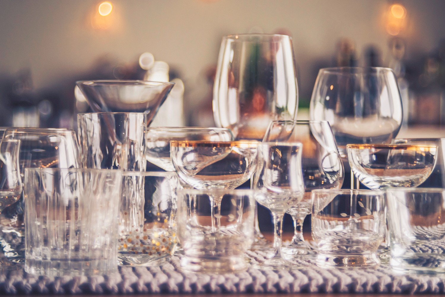 Empty cocktail glasses