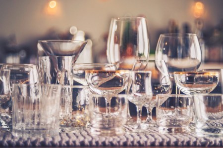 Empty cocktail glasses
