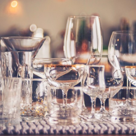 Empty cocktail glasses