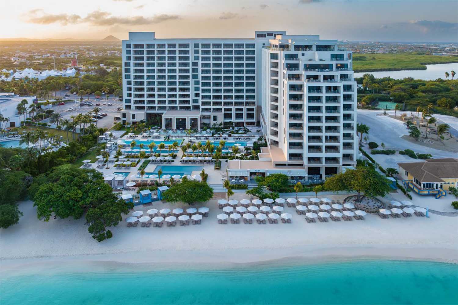 The exterior of the St. Regis Aruba Resort