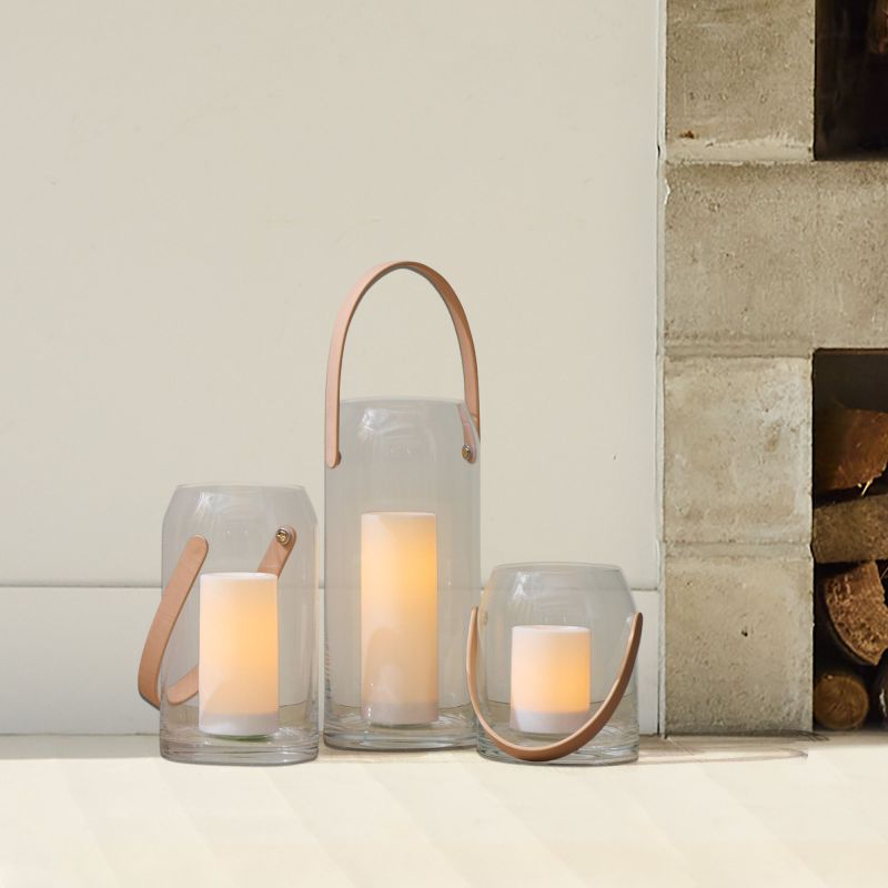 Landon Glass & Leather Lanterns
