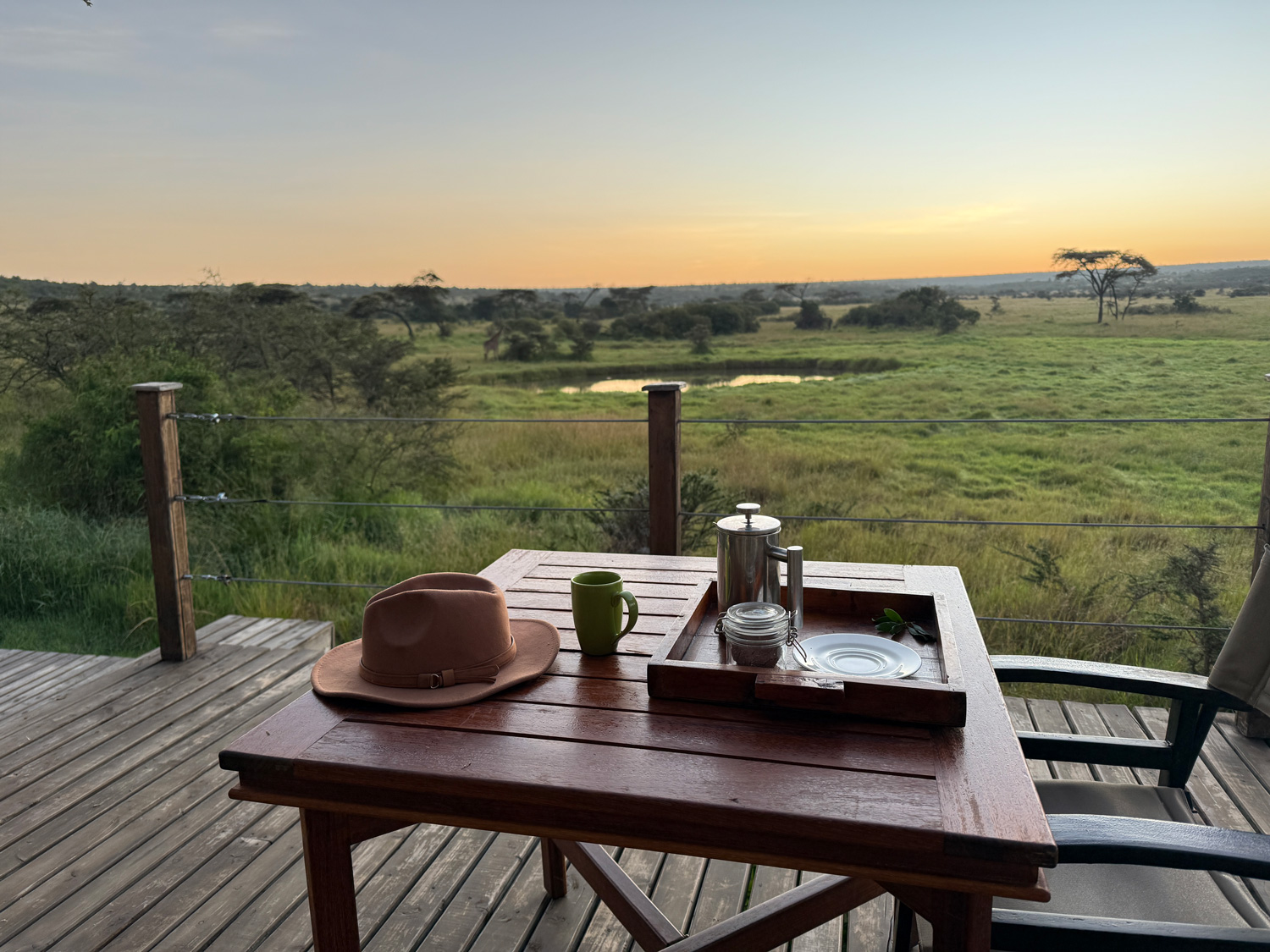 A view from the tent at a Saruni Basecamp property in the Naboisho Conservancy in Kenya