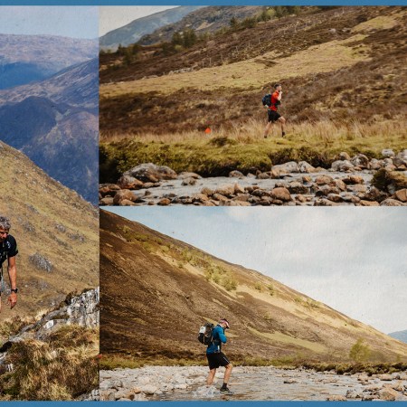 Trail runners crossing rivers and scaling hills during the Highland Ultra on Scotland’s remote and rugged Knoydart Peninsula.