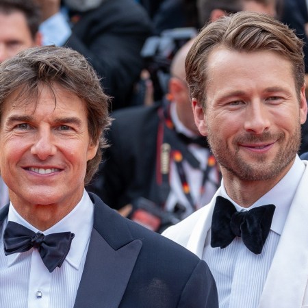 Tom Cruise and Glen Powell at "Top Gun: Maverick"