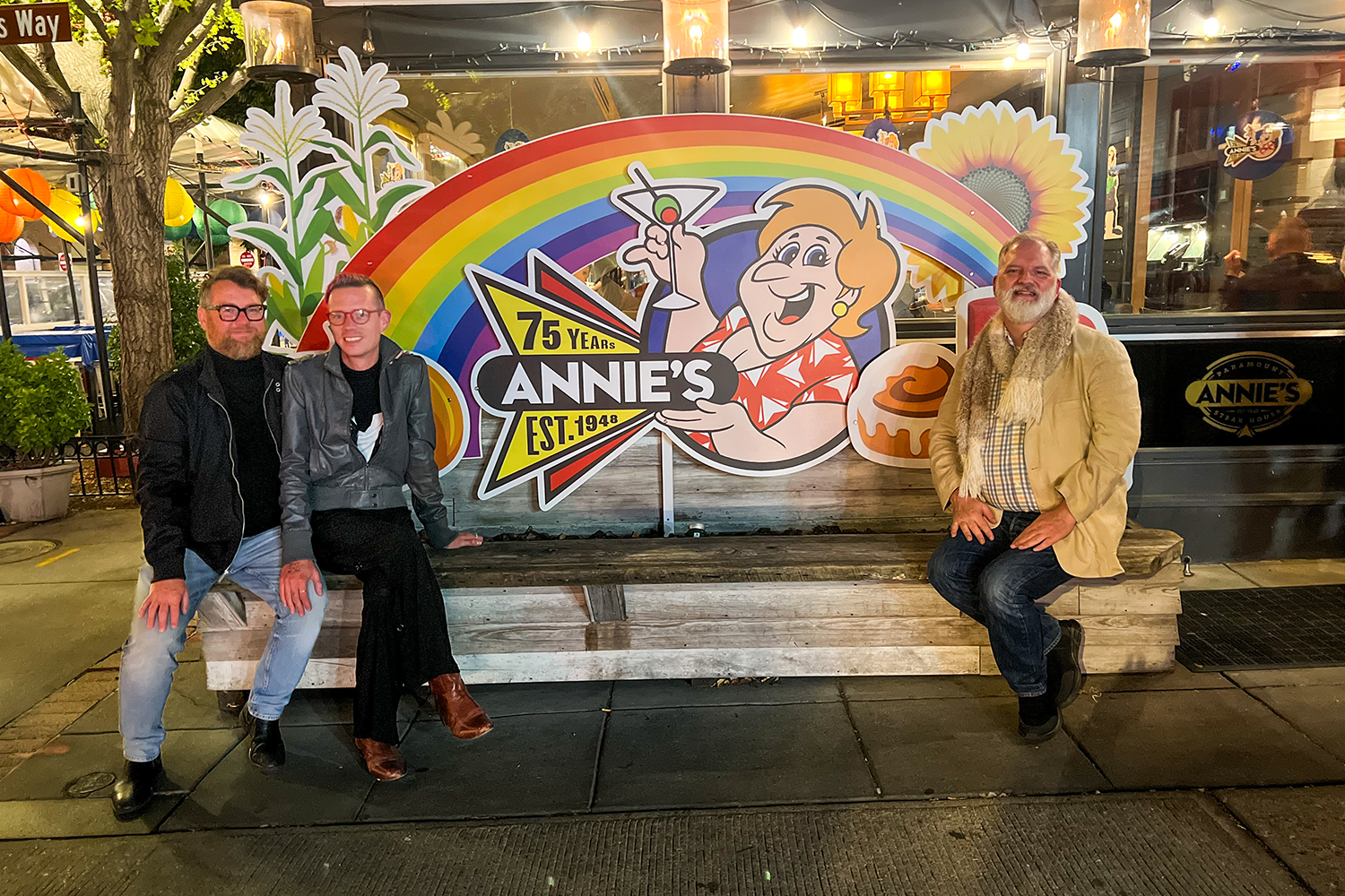 The author and his husband, Nathan, at Annie’s Paramount Steakhouse.
