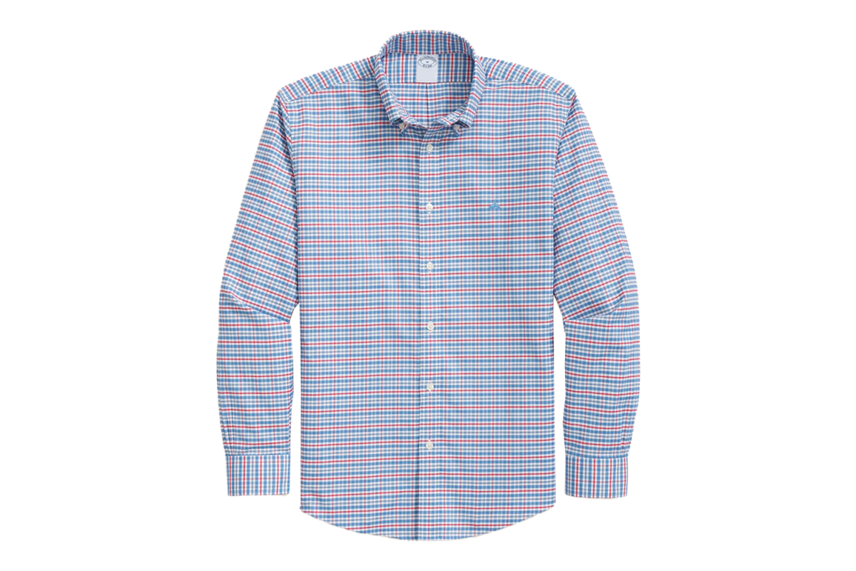 Brooks Brothers Stretch Cotton Non-Iron Oxford Polo Button Down Collar Shirt